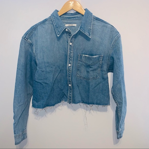 GRLFRND Christy Cropped Shirt in Harvest Moon - Picture 4 of 8